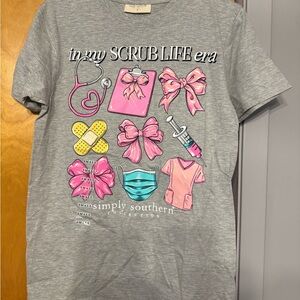 Simply Southern Kids Gray and Pink Graphic Tee